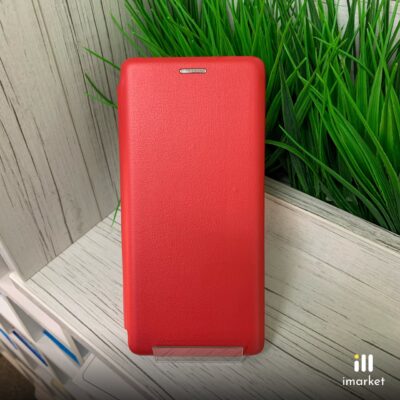 Чехол-книжка Xiaomi Redmi Note 8T для телефона PU-кожа красная с магнитом