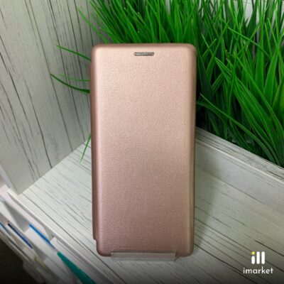 Чехол-книжка для Xiaomi Redmi Note 8T на телефон PU-кожа розовая золото с магнитом