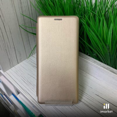 Чехол-книжка для Xiaomi Redmi Note 8T на телефон PU-кожа золотая с магнитом