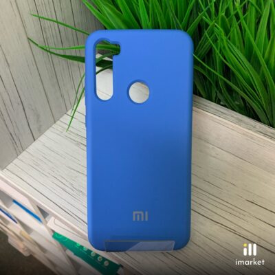 Чехол для Redmi Note 8T Silicon Case на телефон матовый синий