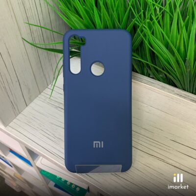 Чехол для Redmi Note 8T Silicon Case на телефон матовый темно-синий