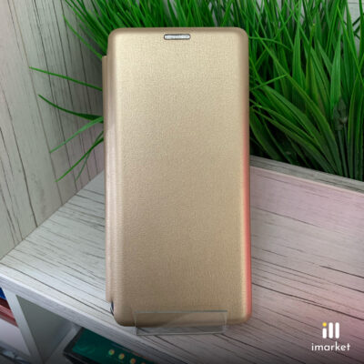 Чехол-книжка для Xiaomi Redmi Note 8 Pro на телефон PU-кожа золотая с магнитом