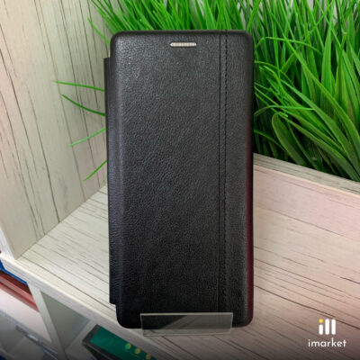 Чехол-книжка для Xiaomi Redmi Note 8 Pro на телефон PU-кожа черная с магнитом