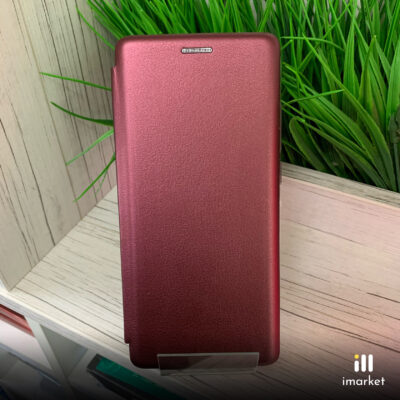 Чехол-книжка для Xiaomi Redmi Note 8 Pro на телефон PU-кожа фиолетовый с магнитом