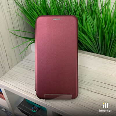 Чехол-книжка для Xiaomi Redmi Note 8 на телефон PU-кожа фиолетовый с магнитом