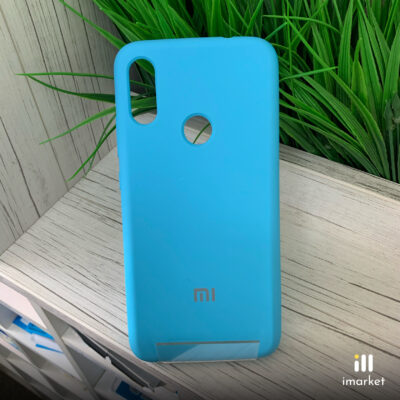 Чехол для Redmi Note 7 Silicon Case на телефон голубой