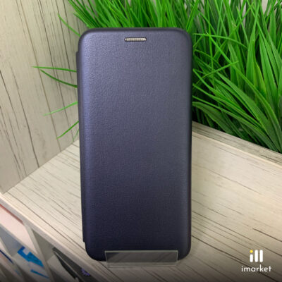 Чехол-книжка для Xiaomi Redmi Note 7 на телефон PU-кожа тёмно-синий с магнитом