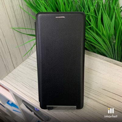 Чехол-книжка для Xiaomi Redmi Note 7 на телефон PU-кожа черный с магнитом