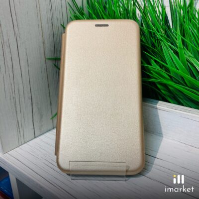 Чехол-книжка для Xiaomi Redmi 8 на телефон PU-кожа золотой с магнитом